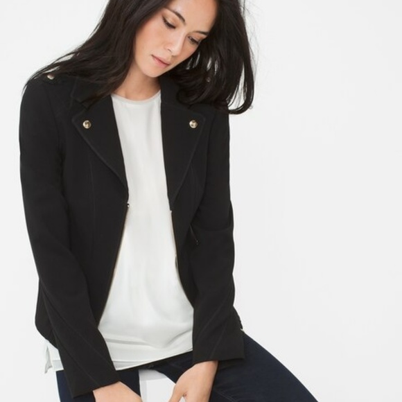 White House Black Market Jackets & Coats Whbm Black Gold Moto